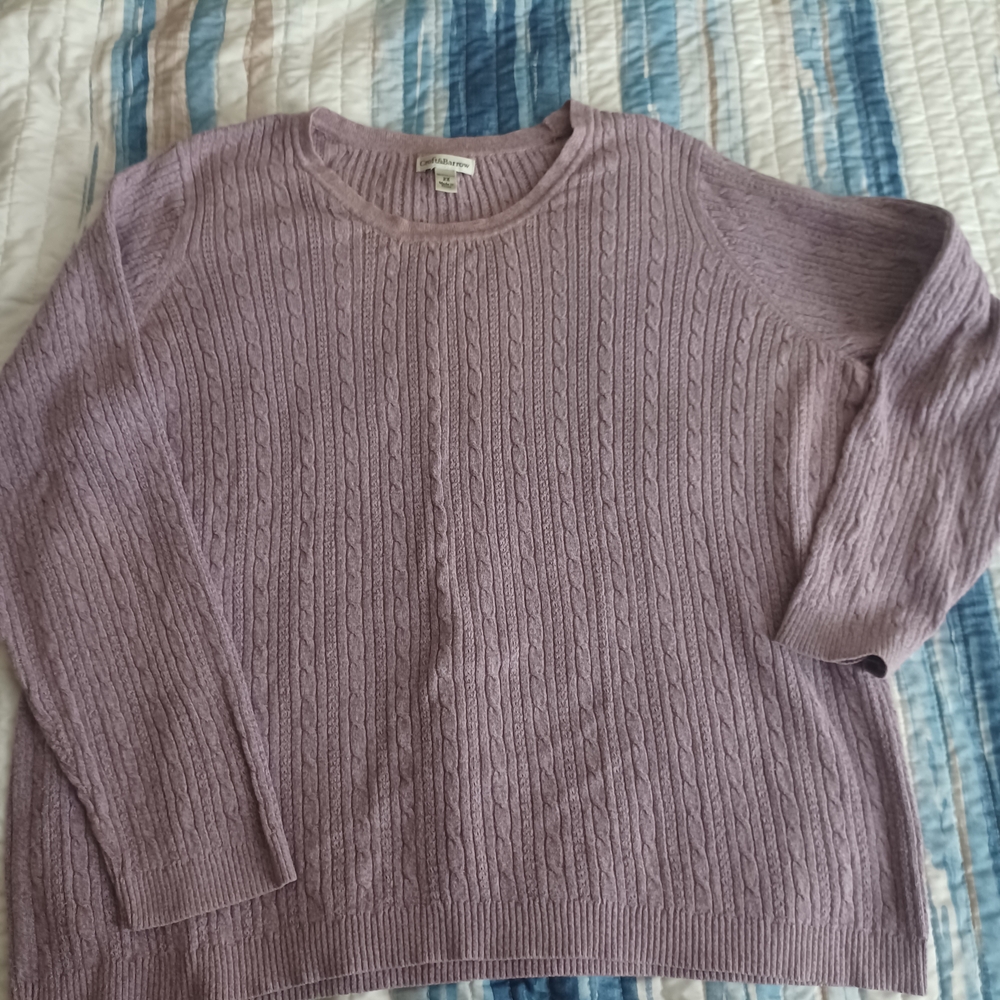 Women's Purple Cable Knit Sweater